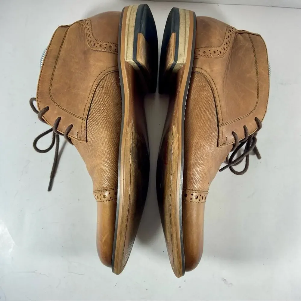 BAR III men’s tan leather lace up chukka Oxford boots classic dress shoes office